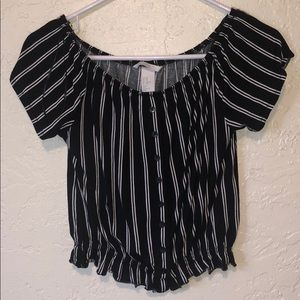 HM striped babydoll shirt